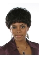 Black Wavy Short Capless Synthetic Women Wigs