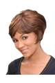 Auburn Wavy Short Capless Human Hair African American Women Wigs