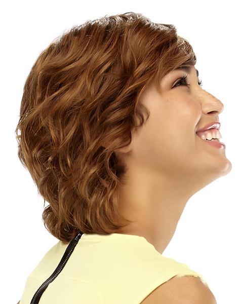 Affordable Blonde Wavy Short Remy Human Hair Women Wigs