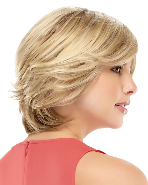 Affordable Blonde Wavy Short Remy Human Hair Women Wigs