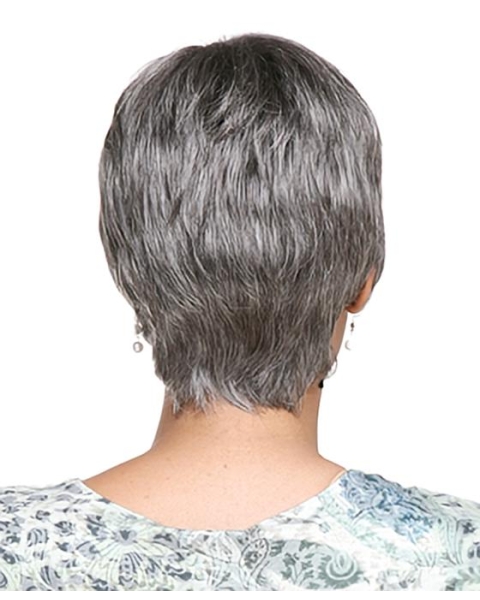 Wholesome Wavy Short Capless Synthetic Grey Women Wigs