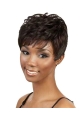 Exquisite Brown Wavy Short Capless Human Hair African American Women Wigs