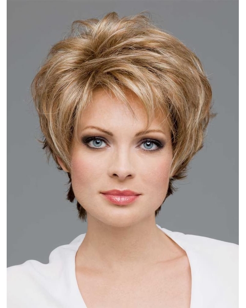 Boycuts Wavy Short Lace Front Synthetic Convenient Women Wigs