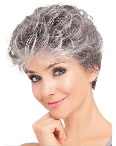 Modern White Wavy Short Lace  Front Classic Synthetic Women Wigs