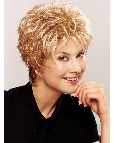 Boycuts Wavy Short Capless Layered Synthetic Women Wigs