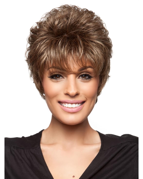 Boycuts Wavy Short Capless Layered Synthetic Women Wigs