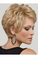 No-fuss Blonde Wavy Short Monofilament Synthetic Women Wigs For Cancer