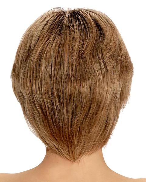 Blonde Short Straight Wavy Capless Remy Human Hair Great Women Wigs