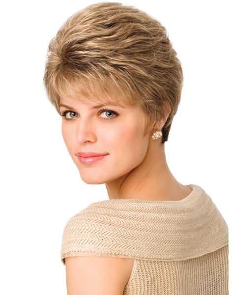 Gentle Blonde Wavy Short Capless Petite Synthetic Women Wigs