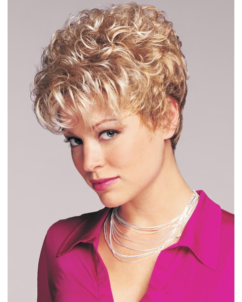 Gentle Blonde Wavy Short Capless Petite Synthetic Women Wigs