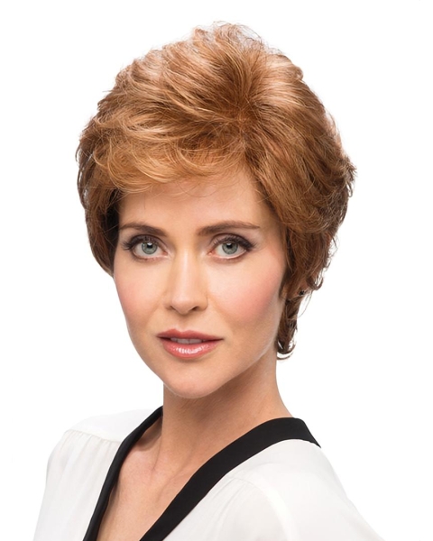  Wavy Short Layered Monofilament Synthetic Women Wigs