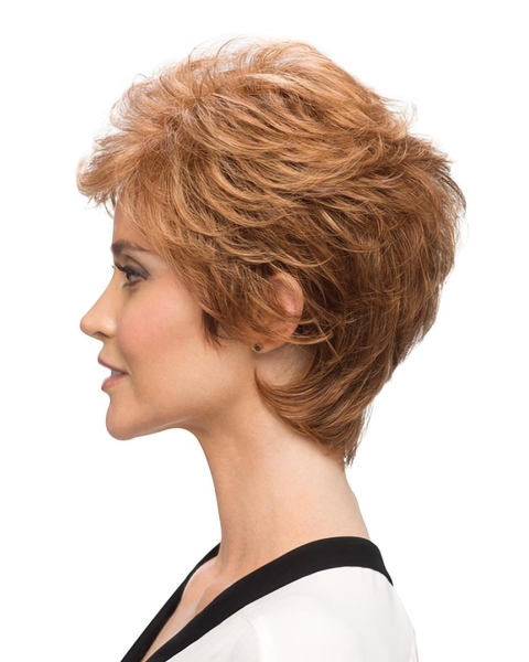  Wavy Short Layered Monofilament Synthetic Women Wigs