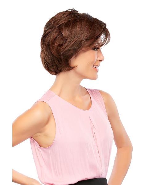 Trendy Auburn Wavy Short Layered Lace Front Synthetic Women Wigs