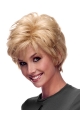 High Quality Auburn Layered Wavy Short Monofilament Human Hair Women Wigs