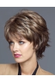 Sassy Brown Wavy Short Layered Capless Synthetic Women Wigs