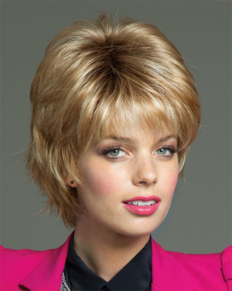 Sassy Brown Wavy Short Layered Capless Synthetic Women Wigs