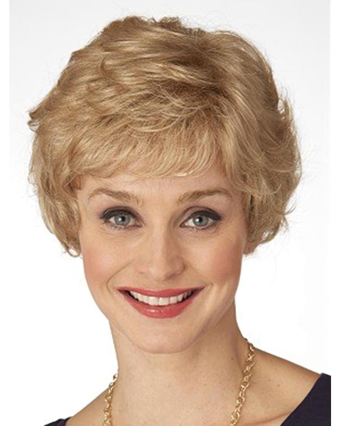 Affordable Blonde Wavy Short Monofilament Classic Synthetic Women Wigs