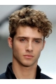 No-fuss Brown Wavy Short Capless Synthetic Men Wigs