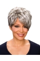 Elegant Wavy Short Capless Synthetic Grey Women Wigs