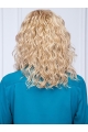 Blonde Monofilament Shoulder Length  Curly Without Bangs Synthetic Women Wigs