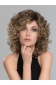 Brown 12" Curly Shoulder Length Lace Front Classic Synthetic Women Wigs