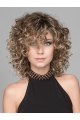 Brown 12" Curly Shoulder Length Lace Front Classic Synthetic Women Wigs