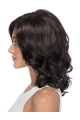 Black Curly Shoulder Length Without Bangs  14" Monofilament Synthetic Wigs For Cancer Patients