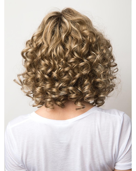 Popular 12" Curly Shoulder Length Layered Mono Synthetic Women Wigs