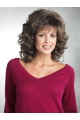 Brown Curly Shoulder Length Capless Classic Synthetic Women Wigs