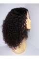 Natural Black Curly Shoulder Length Lace Front Remy Human Hair Women Wigs