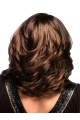 Style Brown Curly Shoulder Length Capless Synthetic African American Women Wigs