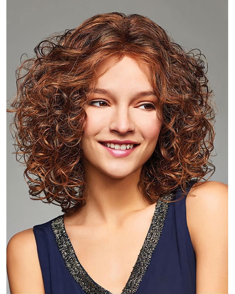 Curly Shoulder length Capless Synthetic Women Wigs