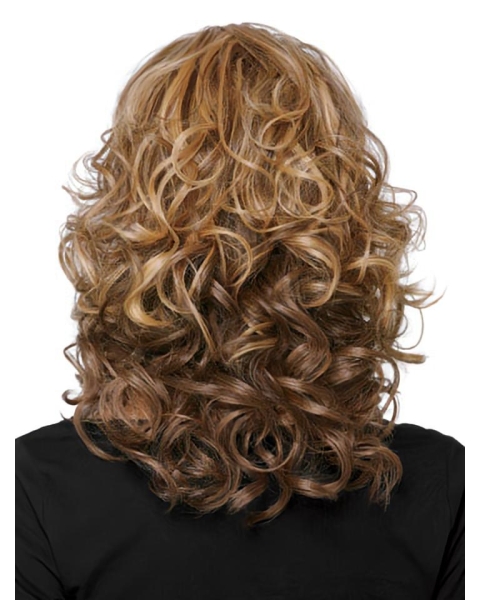 Blonde Medium Curly Capless Synthetic Glamorous Women Wigs