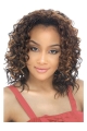 Comfortable Blonde Curly Shoulder Length Capless Human Hair Wigs & Half Wigs