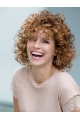 Affordable Auburn Curly Shoulder Length Lace Front Classic Synthetic Women Wigs