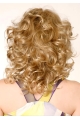 Shining Medium Blonde Curly Lace Front Synthetic Women Wigs