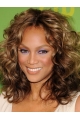  Contemporary Girlish Shoulder-length Curly Shag Glueless Lace Front Human Hair Tyra Banks Wig for women