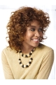 Fashion Shoulder Length Curly Auburn Layered Capless High Quality Synthetic Women Wigs