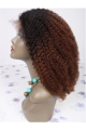 16" Two Tone Shoulder Length Curly Full Lace Human Hair Women Wigs