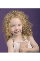 Natural Blonde Curly Shoulder Length Lace Synthetic Kids Wigs