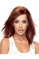 Fabulous Auburn Curly Shoulder Length Hand-Tied Remy Human Hair Women Wigs