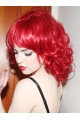 14 Inches Shoulder Length Red Curly Lace Front Remy Human Hair Women Wigs