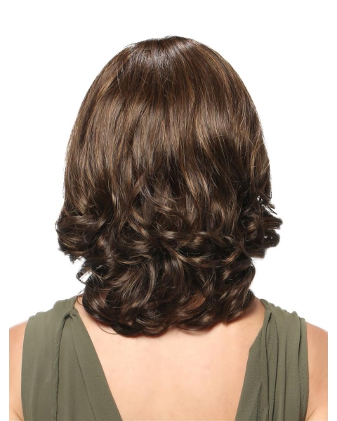 New Design Curly Brown Layered Lace Front Beautiful Synthetic Women Wigs