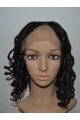 Soft Black Curly Shoulder Length Lace Front U Part Human Hair Women Wigs