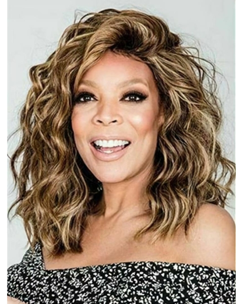 Capless Shoulder Length Blonde Curly Bobs Wendy Williams Wigs