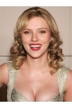 Blonde Curly Shoulder Length Lace Front Synthetic Scarlett Johansson Women Wigs