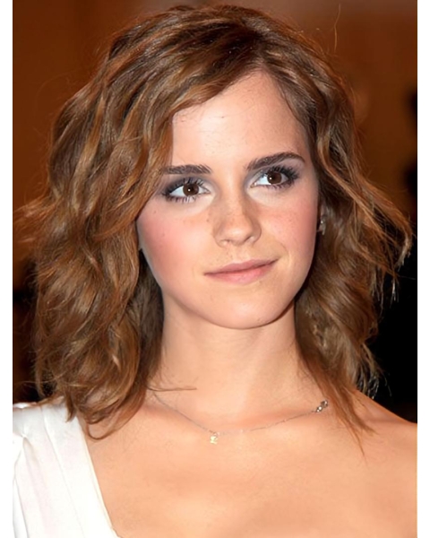 Curly Shoulder Length Lace Front Synthetic  Emma Watson Women Wigs