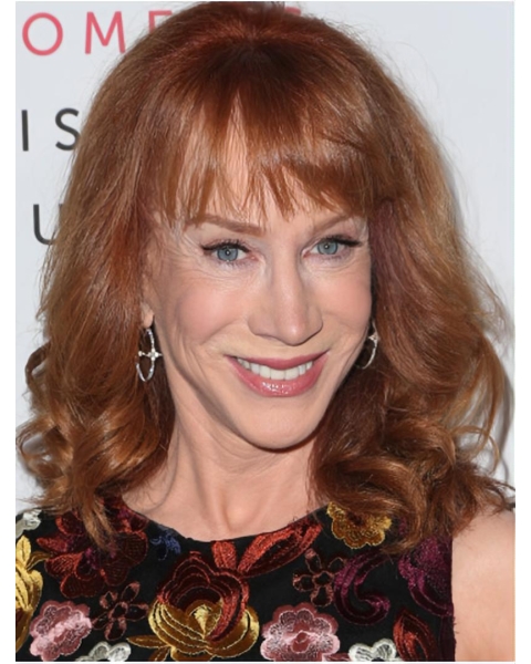 Shoulder Length Capless Synthetic Curly Women Kathy Griffin Wigs