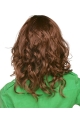 No-fuss Brown Curly Shoulder Length Capless Synthetic African American Women Wigs