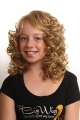 Beautiful Blonde Curly Shoulder Length Capless Synthetic Kids Wigs